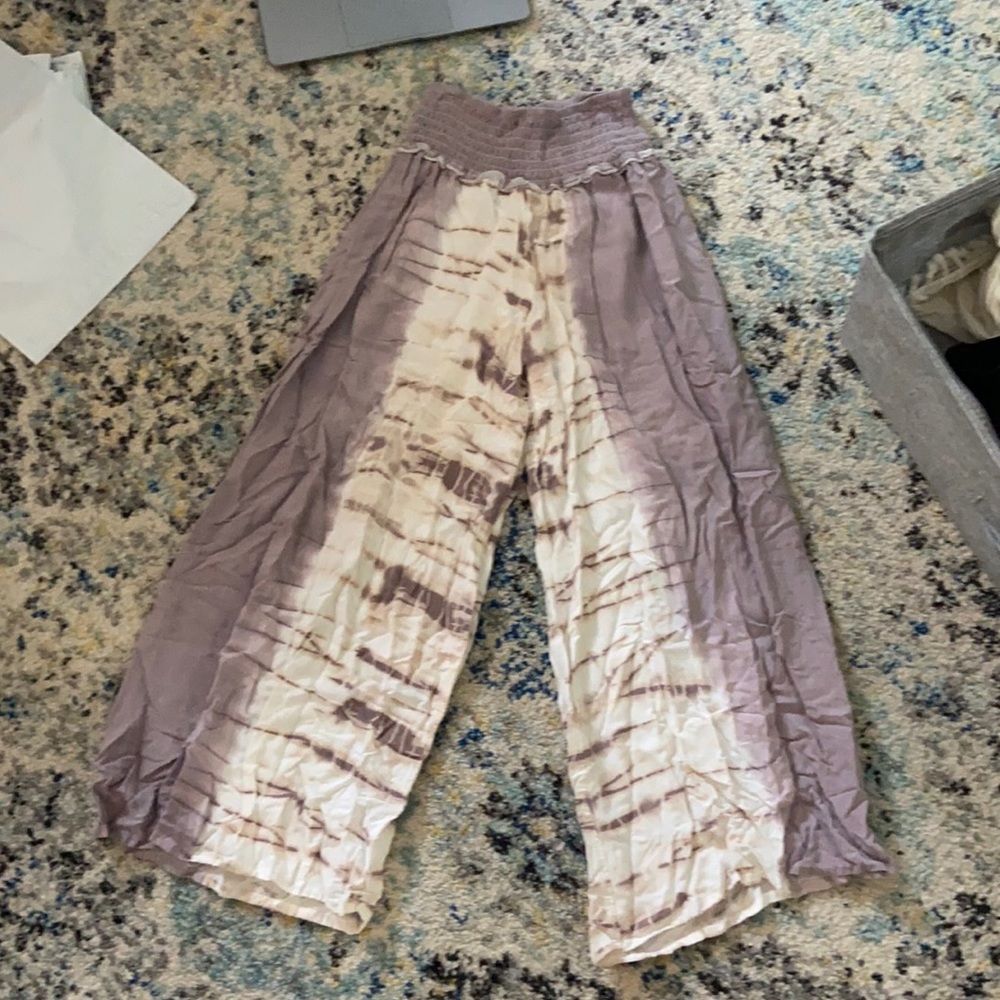 Purple tie-dye pants
